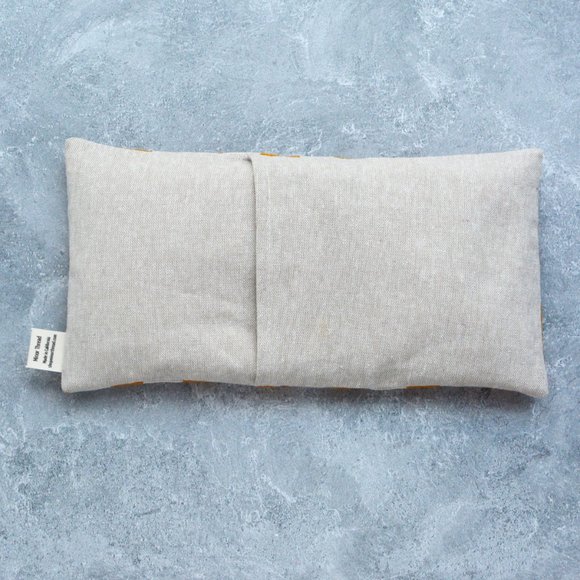 Weighted Lavender Eye Pillow Hot Cold Yellow Polka Dot Japanese Linen - Picture 3 of 3